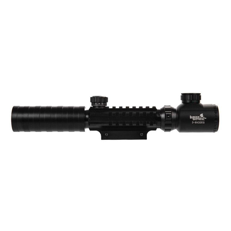 LUNETTE 3-9X32 EG ROUGE ET VERT LANCER TACTICAL