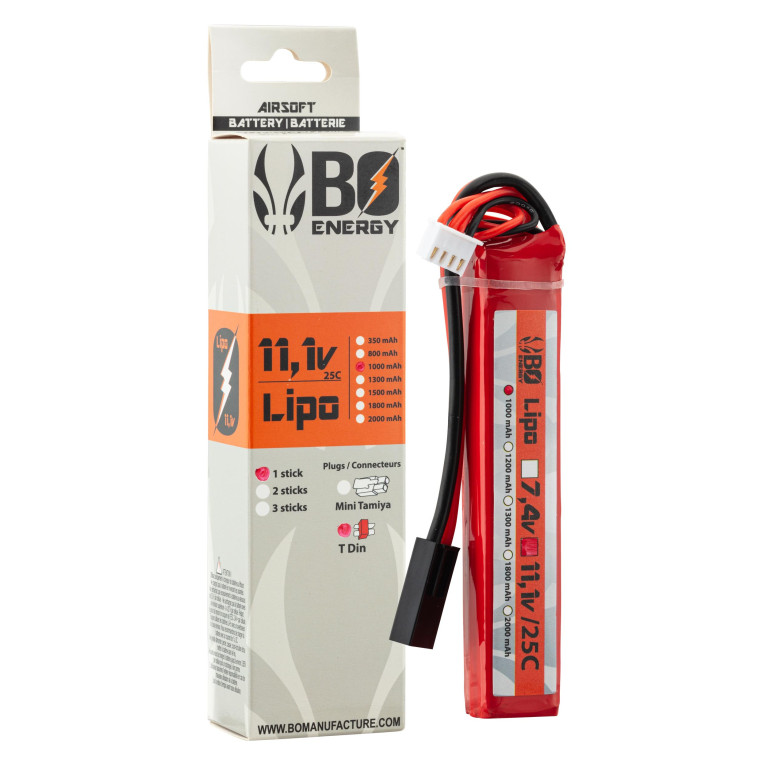 1 stick batterie Lipo 3S 11.1V 1000mAh 25C