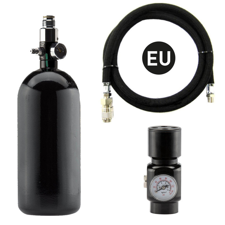 Pack complet EU bouteille 0,8L + preset + régulateur HPA + ligne renforcée