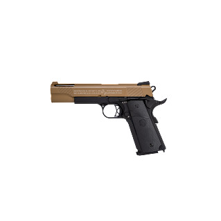 Colt 1911 Ported Gaz (Tan Slide, Black Lower) GBB