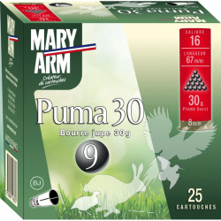 Cartouches Mary Arm Calibre 16 PUMA 30 Bourre Jupe Plombs 6