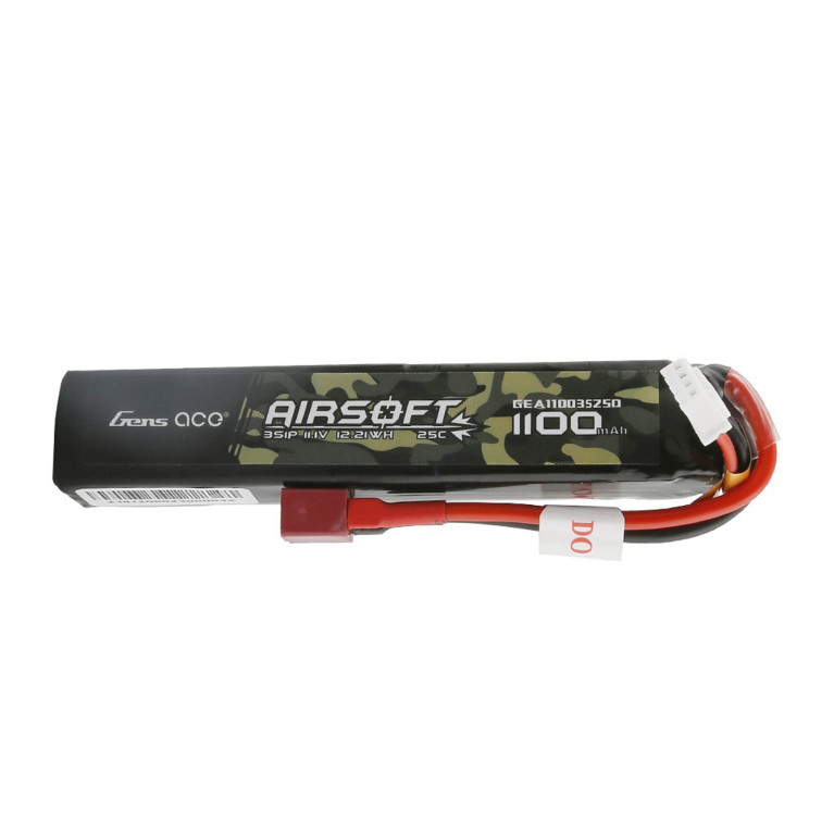 Batterie airsoft Gen Ace Lipo 11.1 V 25C 3S1P 1100mAh Connecteur Tamiya