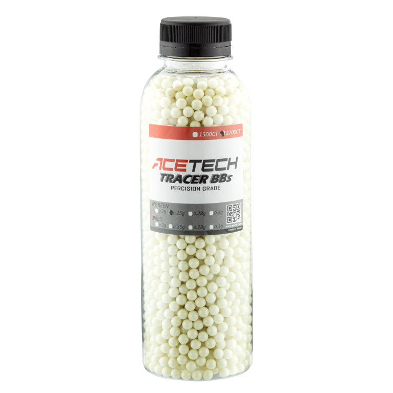 Billes Acetech Tracer 0.25g x 2700 vertes bouteille