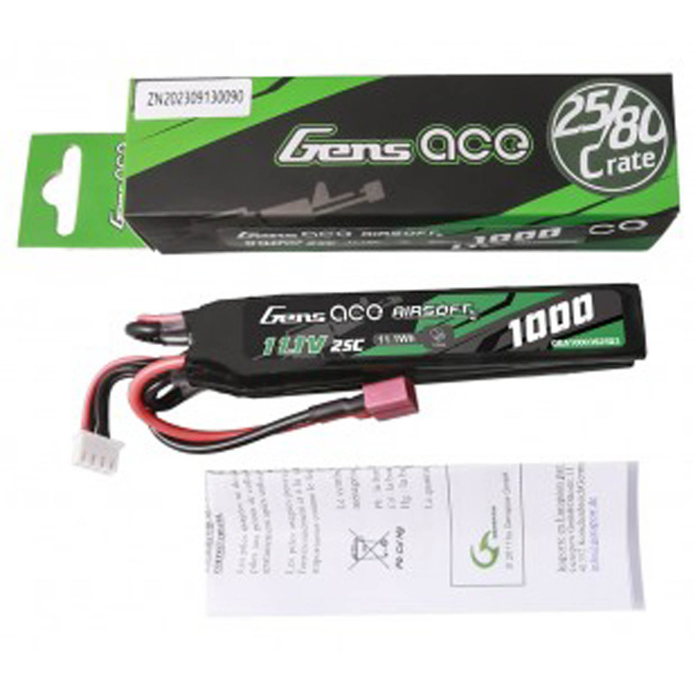 Batterie 11.1v 1000 mah 3 sticks T-Dean Genspow