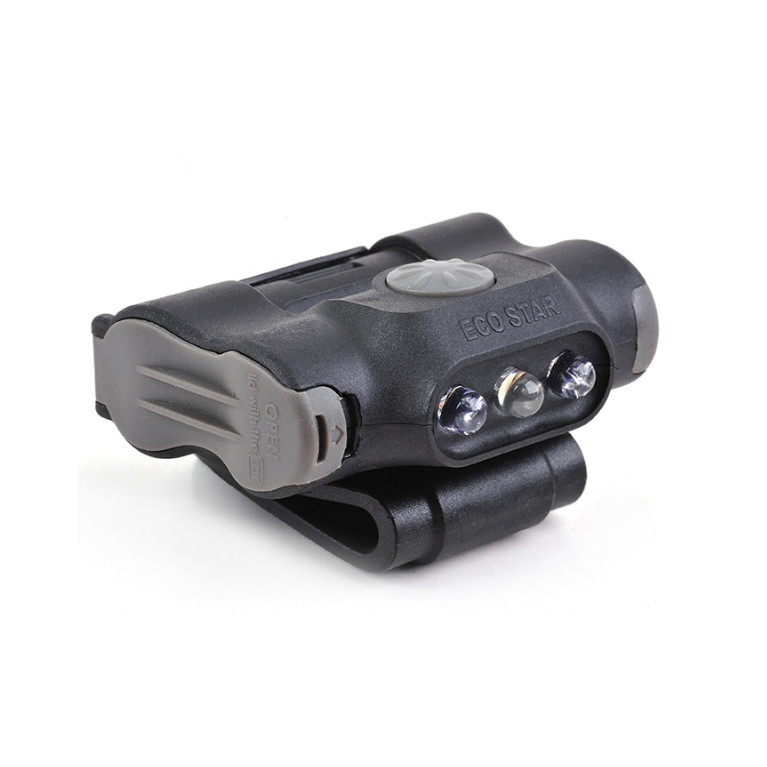 Lampe fixation clip UL12 - éclairage blanc et rouge + strobe rouge/bleu - 17 lumens