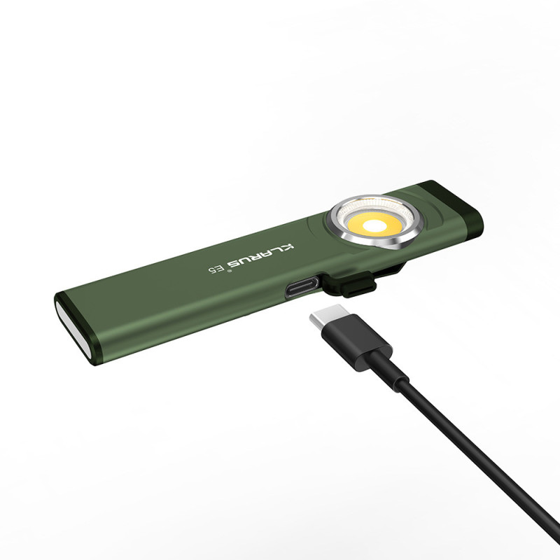 Lampe rechargeable à double source de lumière E5 - 470 lumens - vert olive