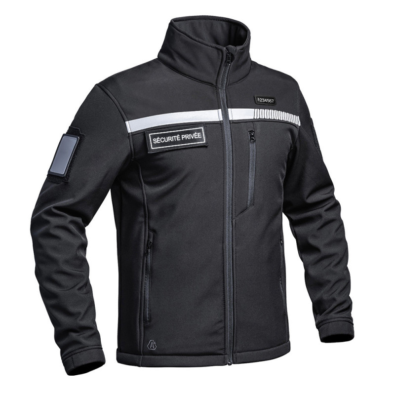 Veste Softshell SÉCU-ONE HV-TAPE Sécurité Privée noir