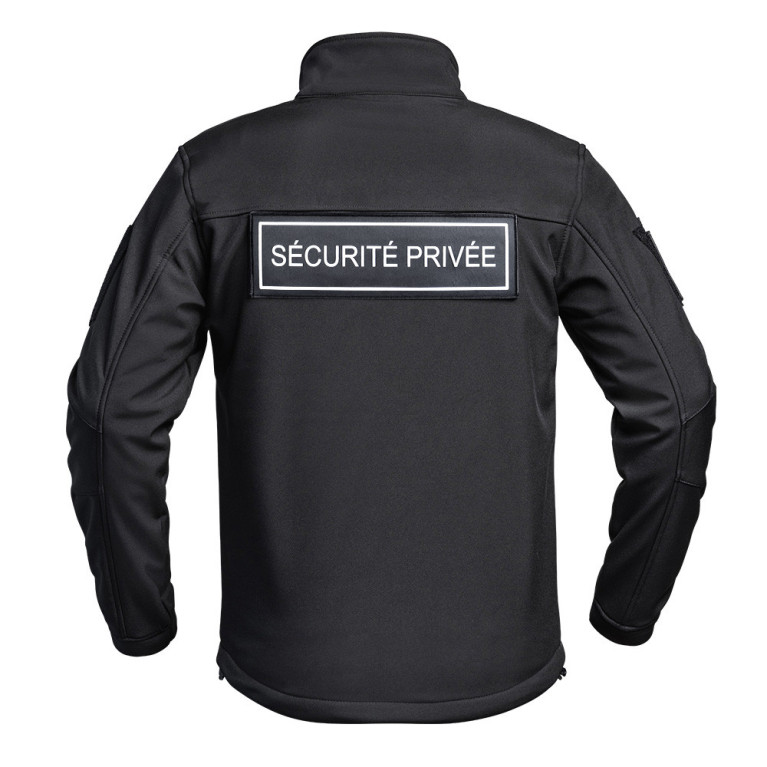 Veste Softshell SÉCU-ONE flap Sécurité Privée noir