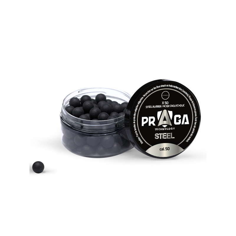 BILLES EN CAOUTCHOUC ACIER CAL.50 X50 PRAGA