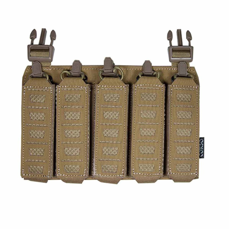 PORTE CHARGEUR FRONTAL 9MM MP5/MP7 MOLLE LASER CUT COYOTE