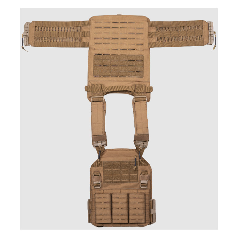 VESTE PORTE PLAQUES 600D QUICK DETACH COYOTE