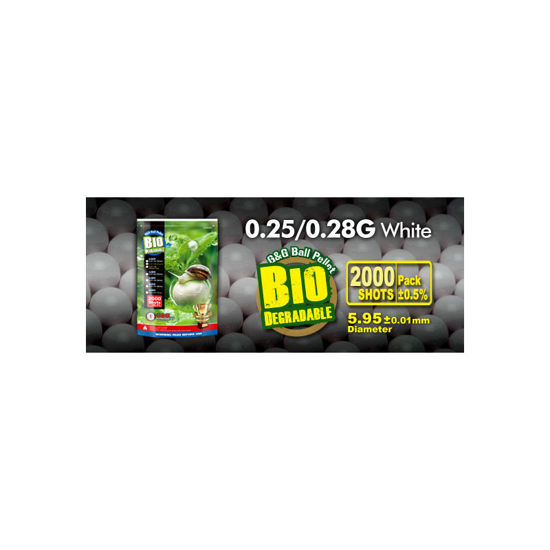 BILLES G&G BIO 0.28G BLANCHES EN SACHET DE 2000