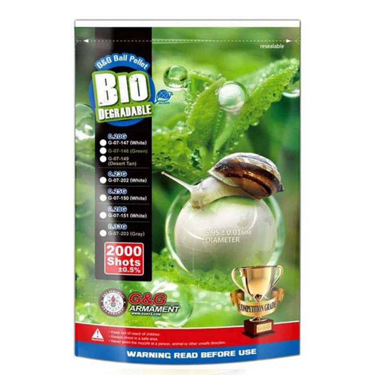 BILLES G&G BIO 0.25G BLANCHES EN SACHET DE 2000