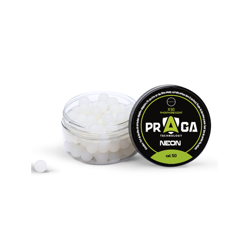 BILLES PHOSPHORESCENTES VERTES CAL.50 X50 PRAGA