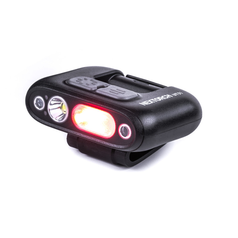 Lampe rechargeable fixation clip UT31 - éclairage blanc et rouge + strobe rouge/bleu - 220 lumens