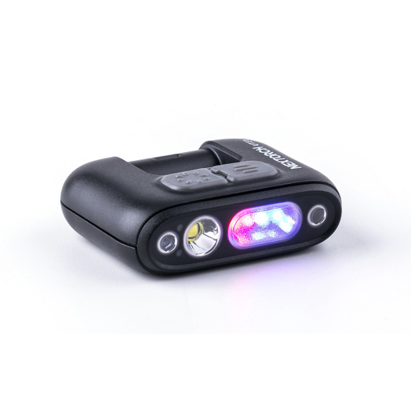 Lampe rechargeable fixation clip UT31 - éclairage blanc et rouge + strobe rouge/bleu - 220 lumens