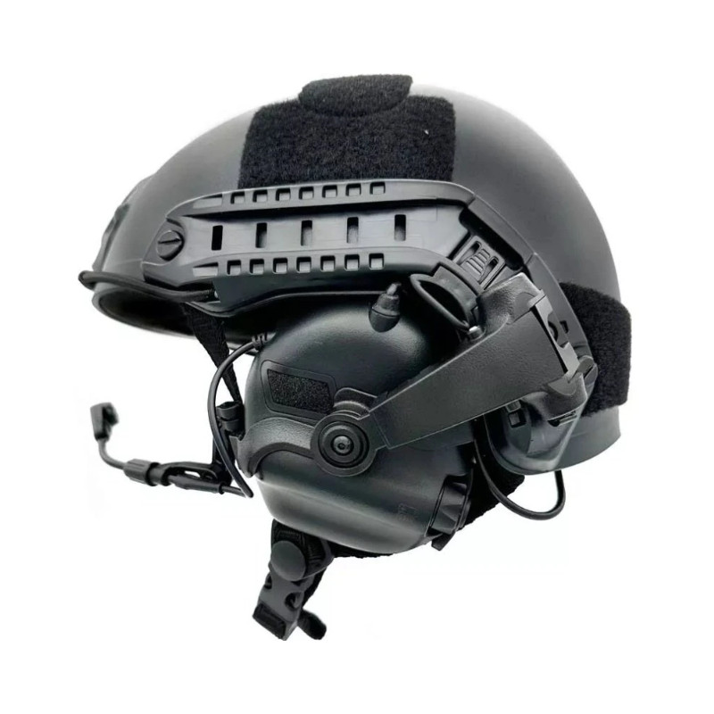 Casque tactique EARMOR M32X MOD4, support M16C pour casque FAST / ARC - Black