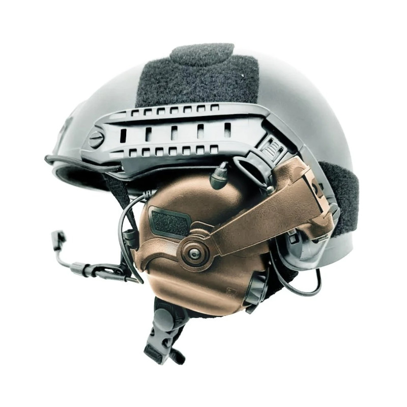 Casque tactique EARMOR M32X MOD4, support M16C pour casque FAST / ARC - Coyote Brown