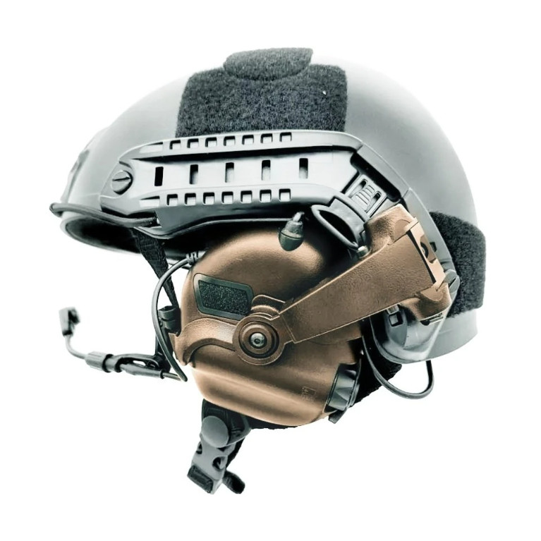 Casque tactique EARMOR M32X MOD4, support M16C pour casque FAST / ARC - Coyote Brown