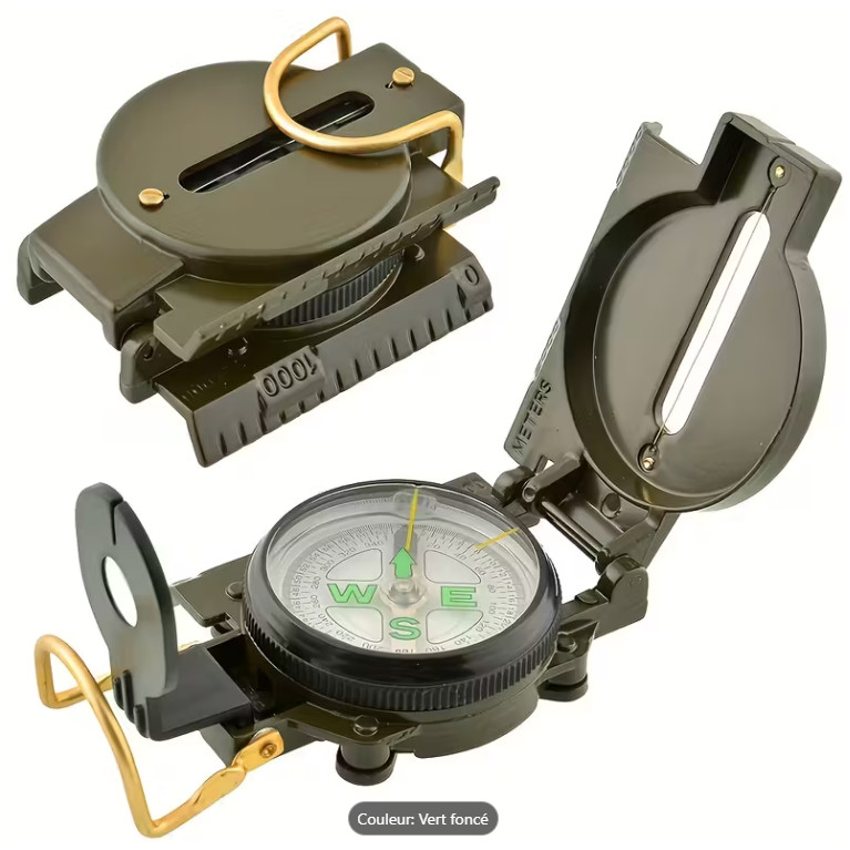 BOUSSOLE MILITAIRE ABS VERT FONCÉ