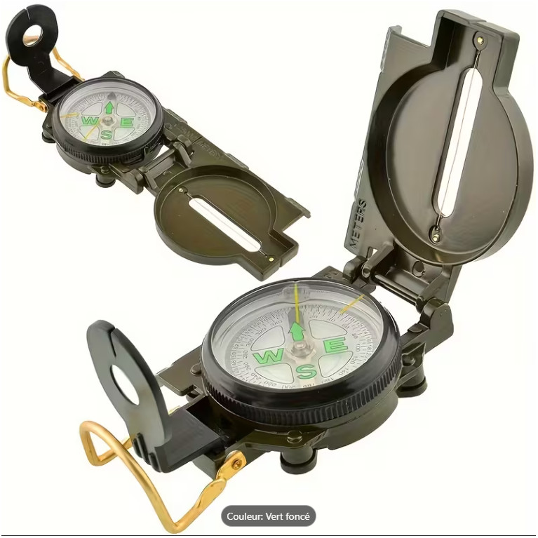 BOUSSOLE MILITAIRE ABS VERT FONCÉ
