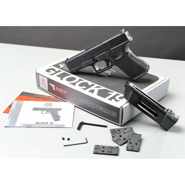 PIST GLOCK 19 GEN5 MOS BBS 6MM CO2 1J BLACK AVEC 4 INTERFACES