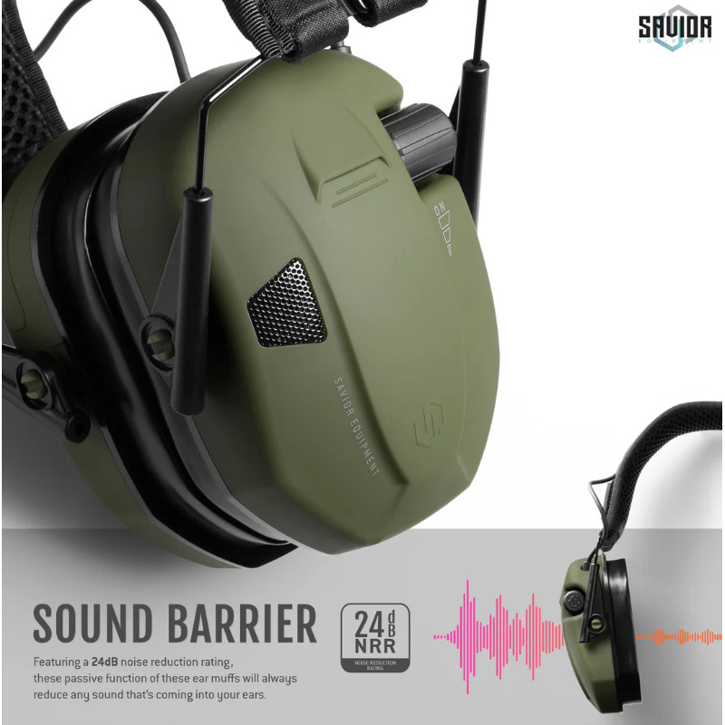 Savior Casque Antibruit Electroniques OD Green