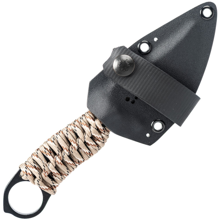 COUTEAU DE SURVIE KARLICAN WILDSTEER MANCHE PARACORDE DESERT CAMO LAME EPOXY NOIRE