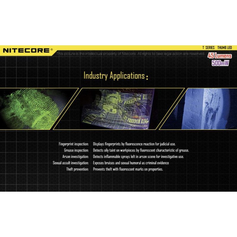 Lampe cravate NITECORE Thumb - 45Lm - Lg : 74m - Lrg : 24mm