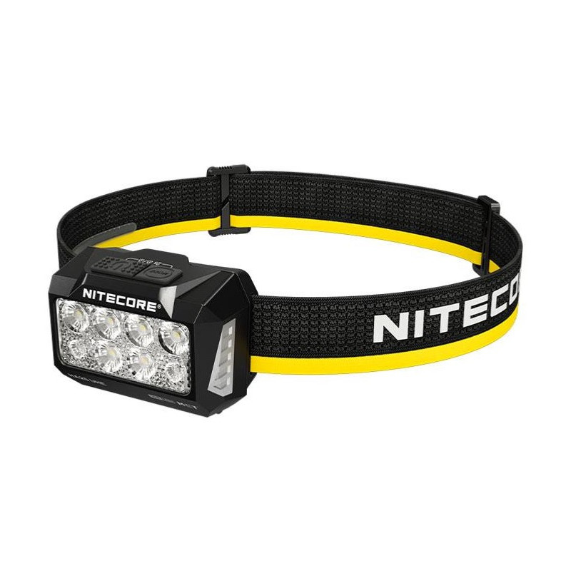 PACK LAMPE FRONTALE NITECORE AVEC BANDEAU NOIR SUPPLÉMENTAIRE HA27 UHE - 800Lm