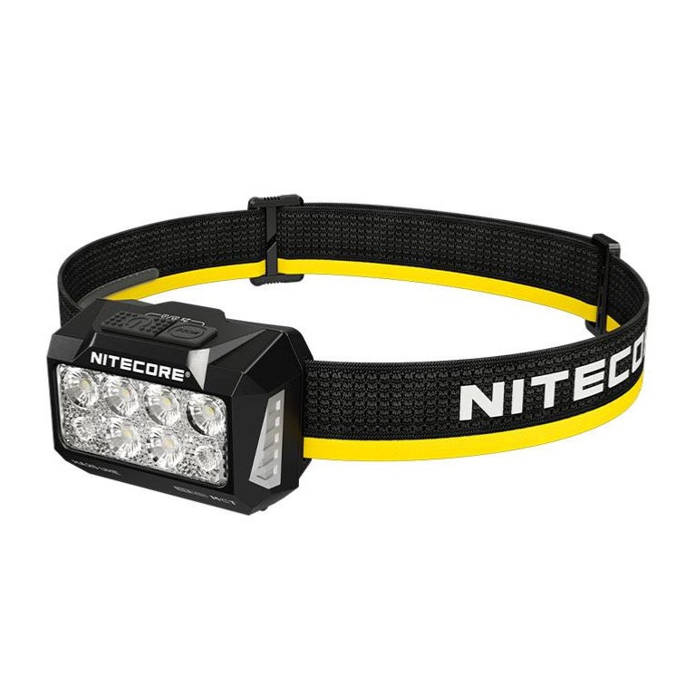 PACK LAMPE FRONTALE NITECORE AVEC BANDEAU NOIR SUPPLÉMENTAIRE HA27 UHE - 800Lm