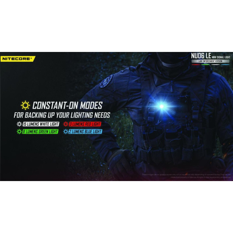 LAMPE DE POSITION NITECORE NU06LE 15 LUMENS 9 MODES LUMINEUX