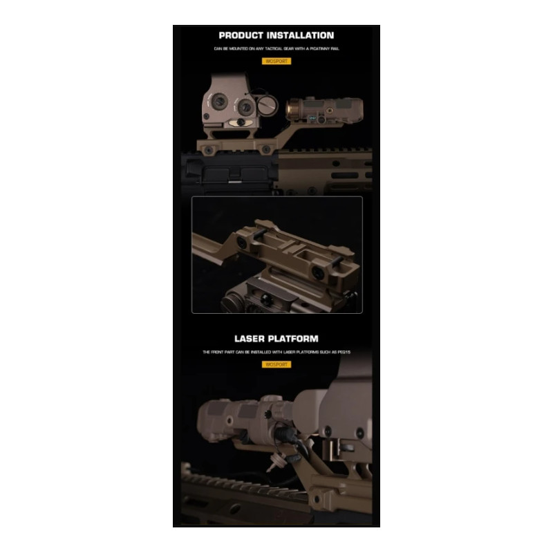 MONTAGE HYDRA T1, Low RIS / Guide rail - Black