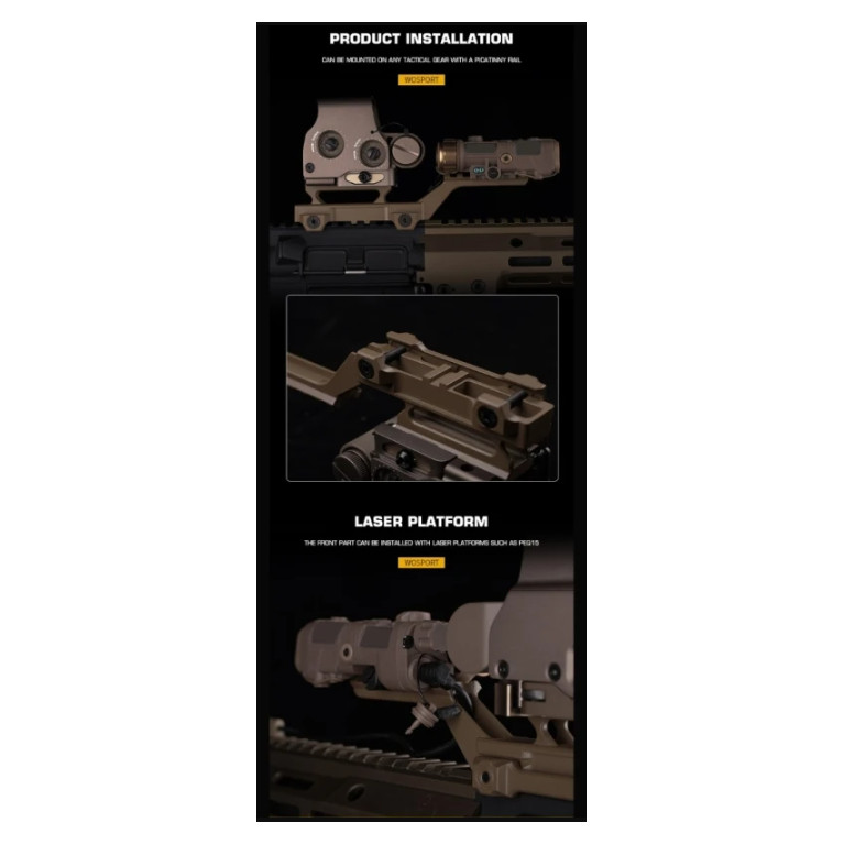 MONTAGE HYDRA T1, Low RIS / Guide rail - Black