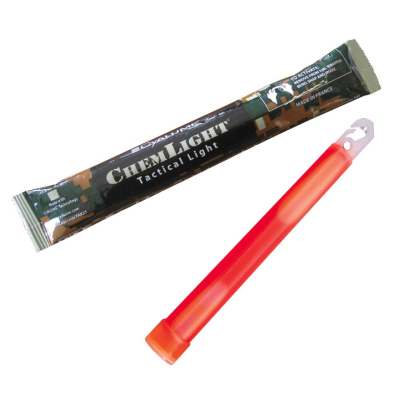 Bâton lumineux ChemLight® 15 cm - 12 heures rouge
