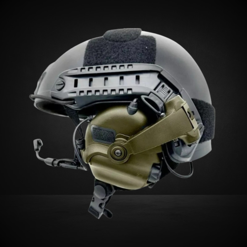 Casque tactique EARMOR M32X MOD4, support M16C pour casque FAST / ARC - Green