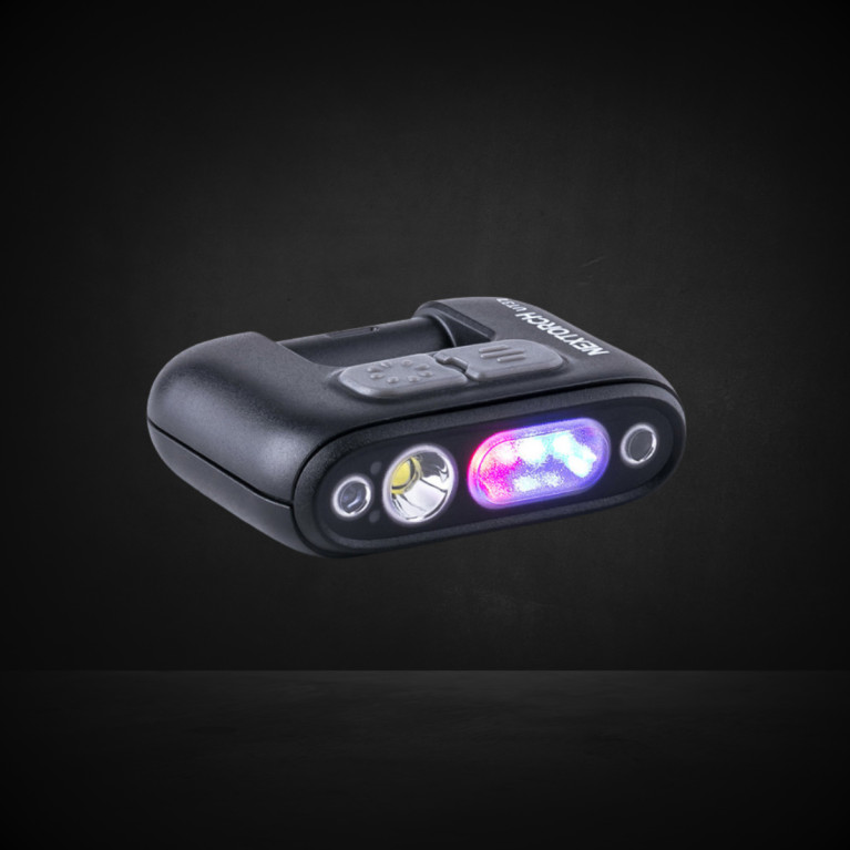 Lampe rechargeable fixation clip UT31 - éclairage blanc et rouge + strobe rouge/bleu - 220 lumens