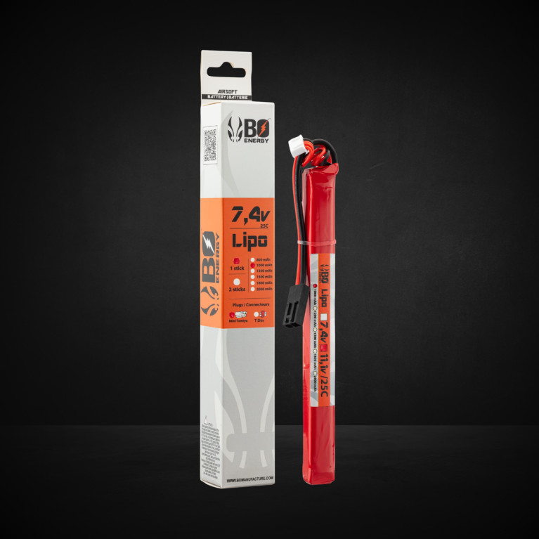 1 stick batterie Lipo 2S 7.4V 1000mAh 25C T DEAN