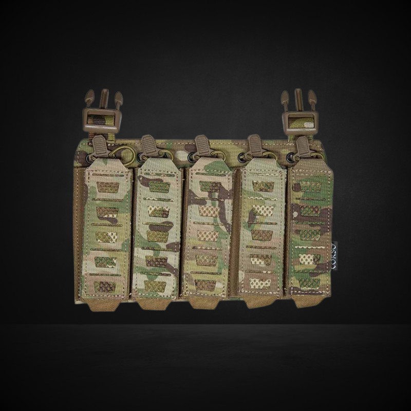 PORTE CHARGEUR FRONTAL 9MM MP5/MP7 MOLLE LASER CUT MULTICAM