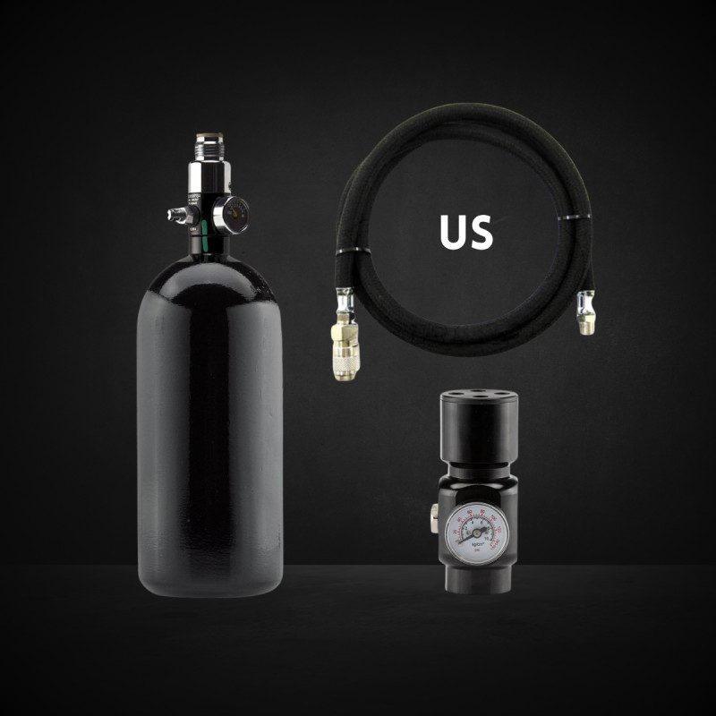Pack complet US bouteille 0,8L + preset + régulateur HPA + ligne renforcée US