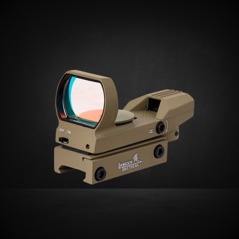 POINT ROUGE MÉTAL REFLEX 4 RÉTICULES ROUGE / VERT TAN lancer tactical