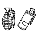 Fumigènes et grenades